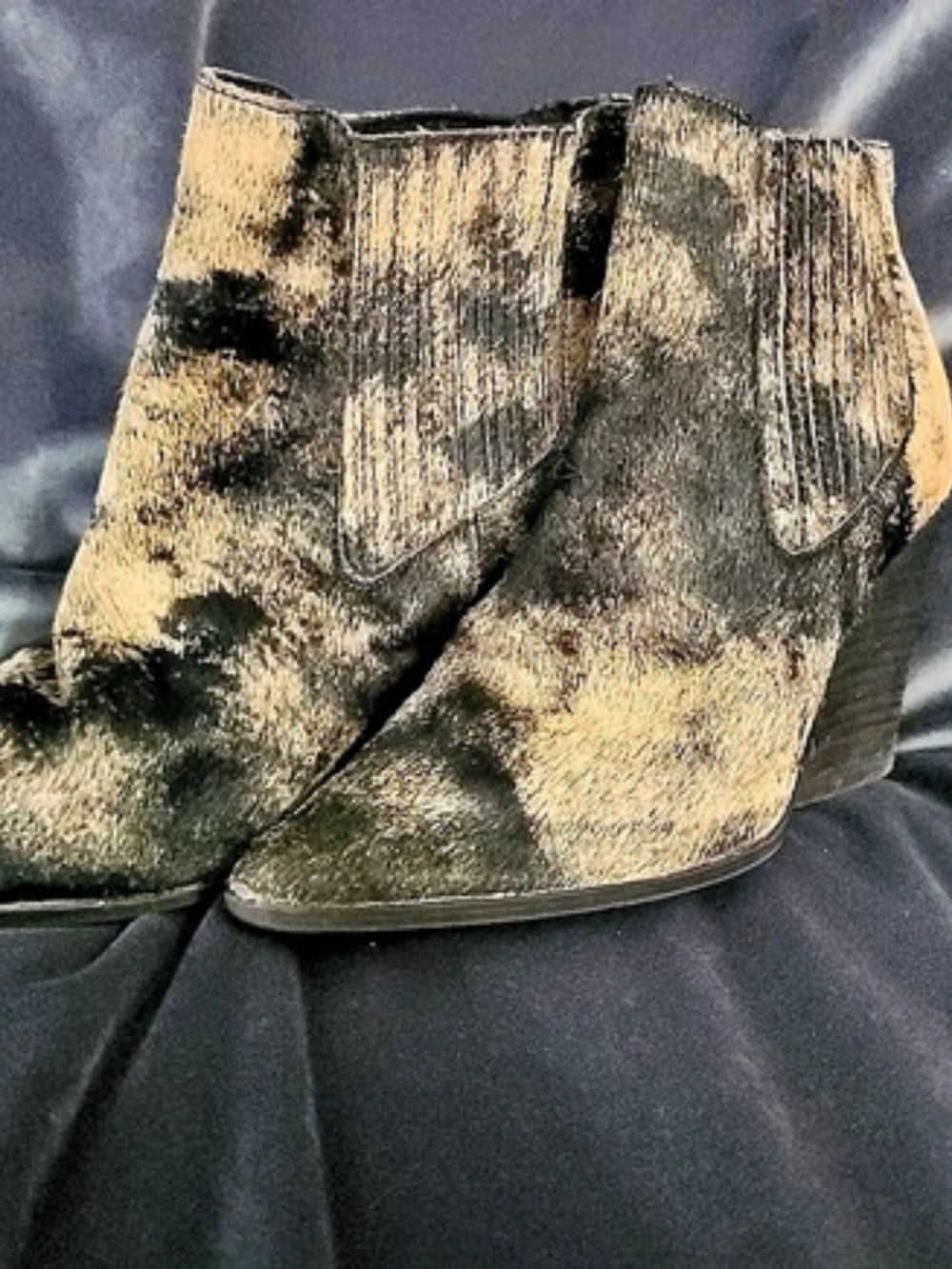 Adam Tucker Distressed Metallic Ankle Boots
